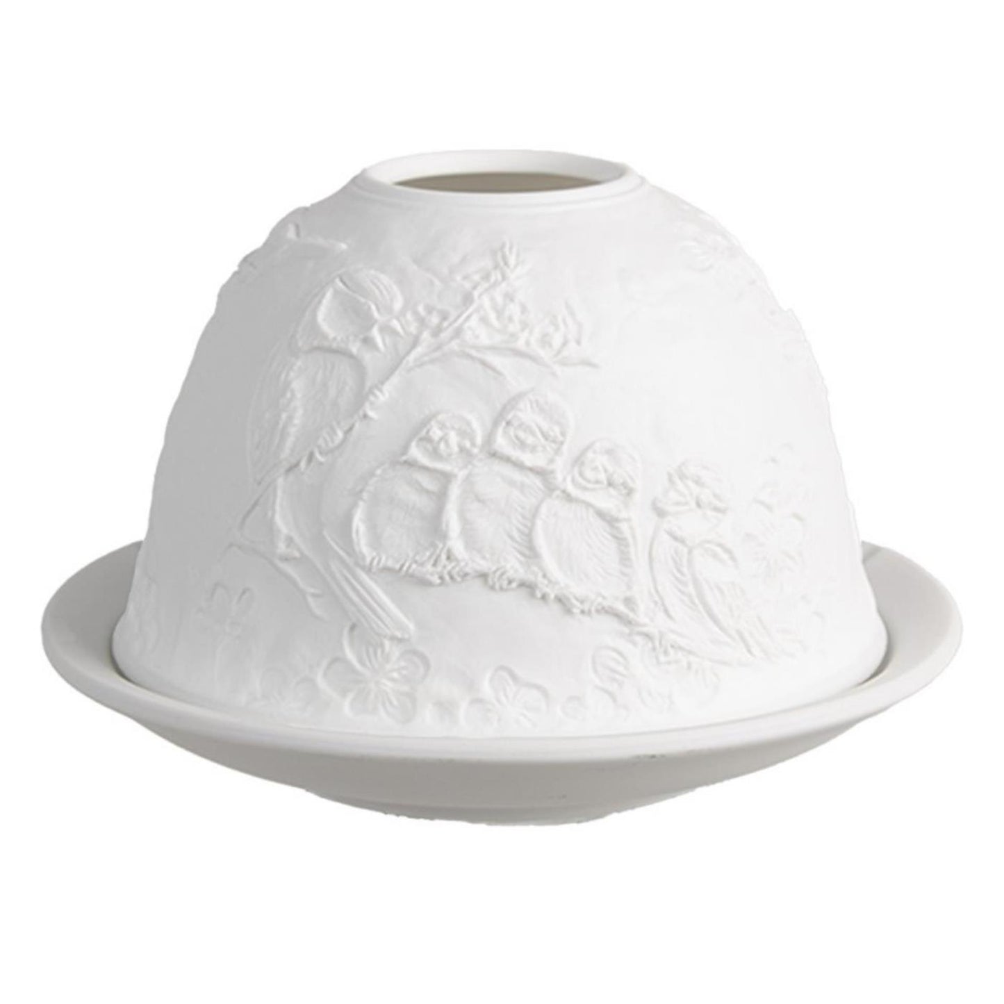 Clayre eef photophore oiseaux porcelaine Ø12x8cm