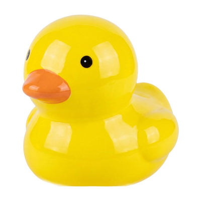 Clayre eef tirelire canard en caoutchouc jaune orange 12x10x11cm