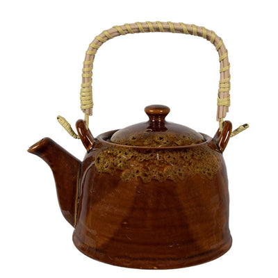 Théière Clayre eef avec filtre céramique marron jaune ø14x12cm 750ml