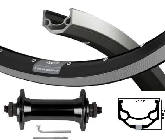 KGS Roue avant 28 pouces (622) Hub Zac19 Black Silver Faim