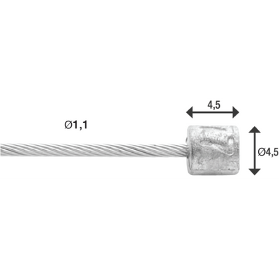 Elvedes link inner k 2250mm acier inoxydable N-nip. 6472RVS-SHIM-49-SL
