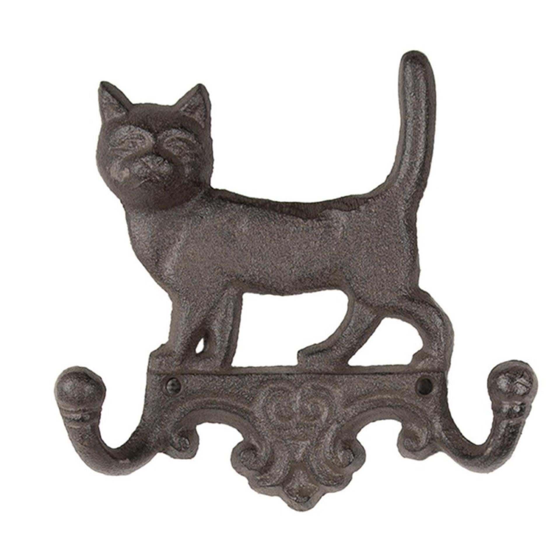 Clayre eef portemanteau mural chat 16x4x16cm