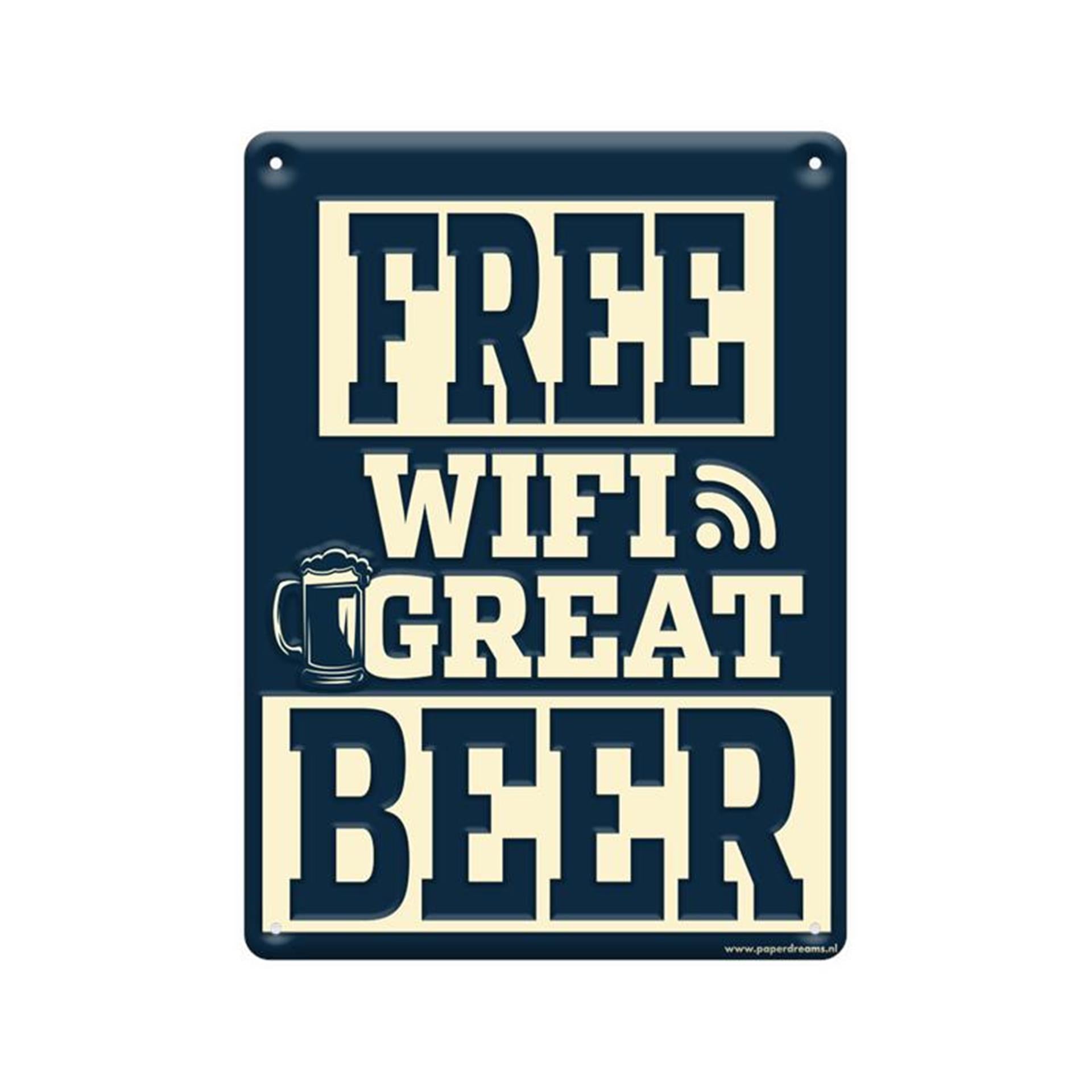Tableau de texte Paperdreams en métal - wifi gratuit
