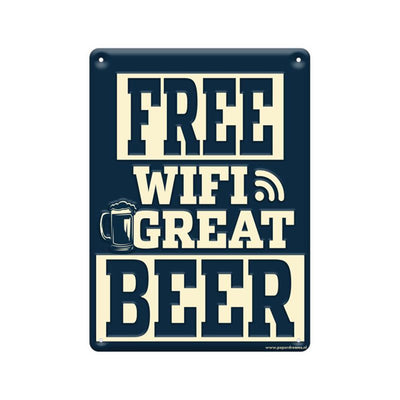 Tableau de texte Paperdreams en métal - wifi gratuit