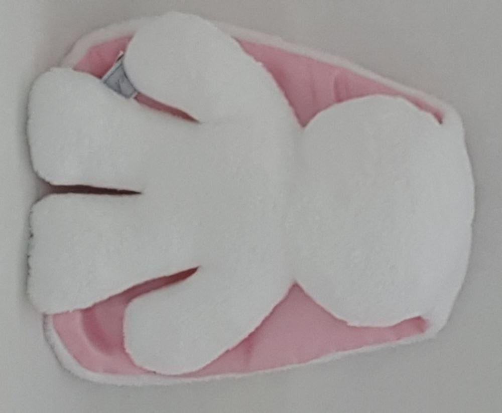 Câlin lapin blanc avec oreilles roses. 26 cm