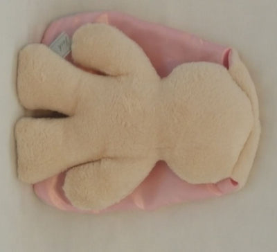 Câlin lapin beige avec oreilles roses. 26 cm