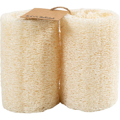 Creativ company éponge luffa naturelle, l: 10 cm, d 5,5-8 cm, naturel clair, 2 pièces 1 boîte