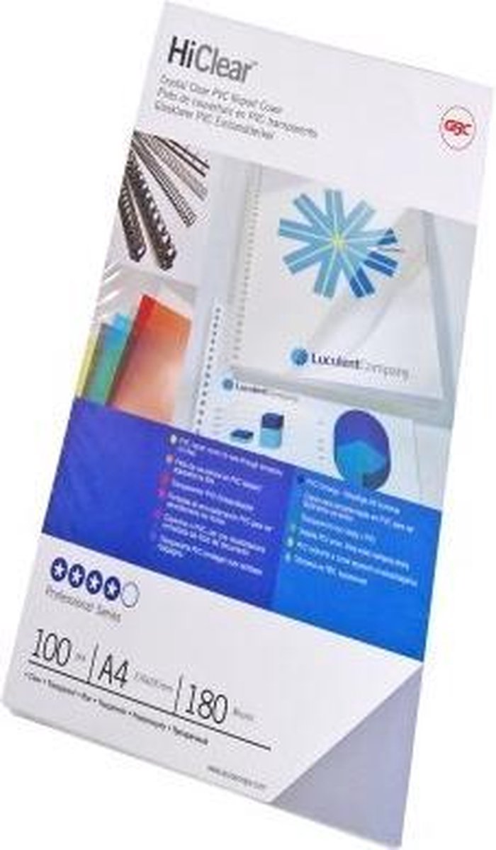 Gbc - couvertures hiclear | pi a4 | pvc | 150 microns | paquet de 100 pièces | transparente