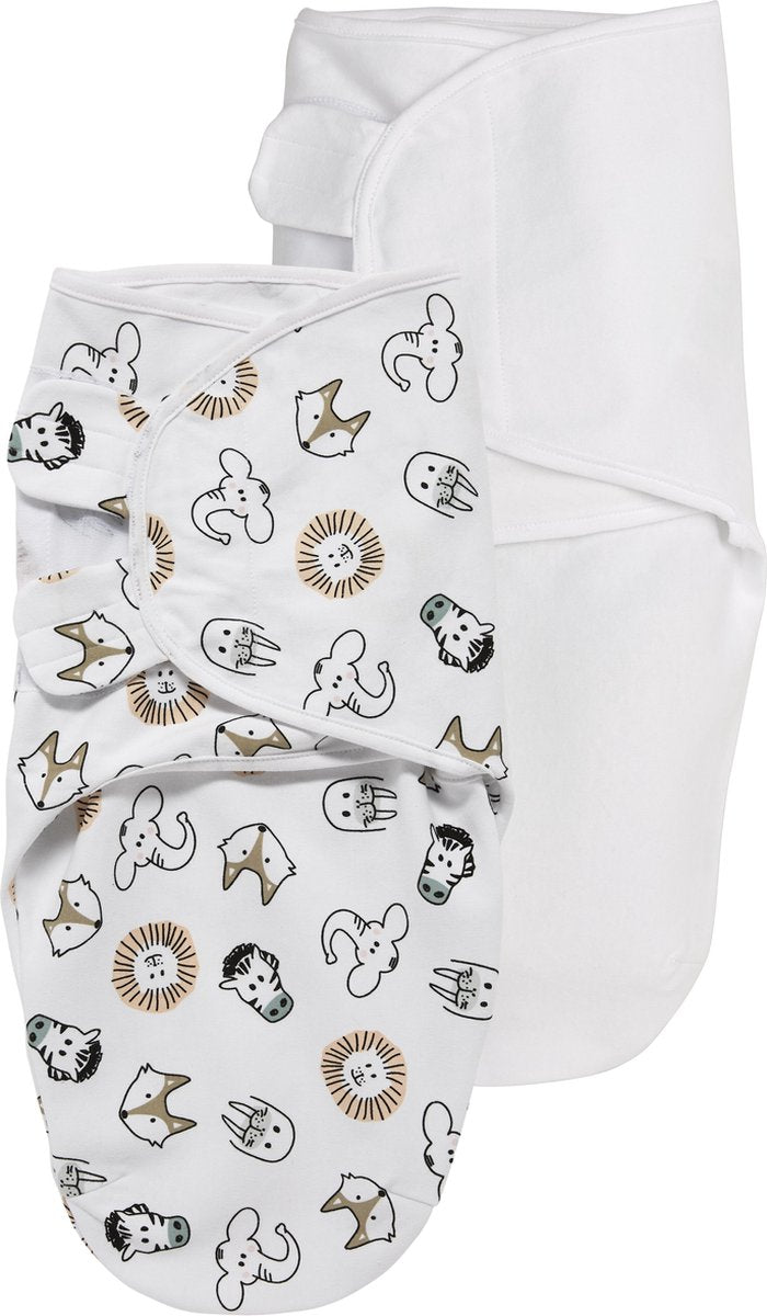 Couverture d'emmaillotage Meyco baby animal uni - pack de 2 - multicolore - 0-3 mois - 1,0 tog