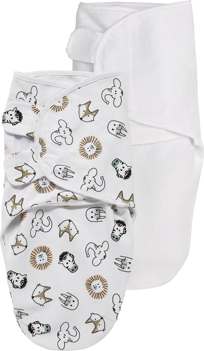 Couverture d'emmaillotage Meyco baby animal uni - pack de 2 - multicolore - 0-3 mois - 1,0 tog