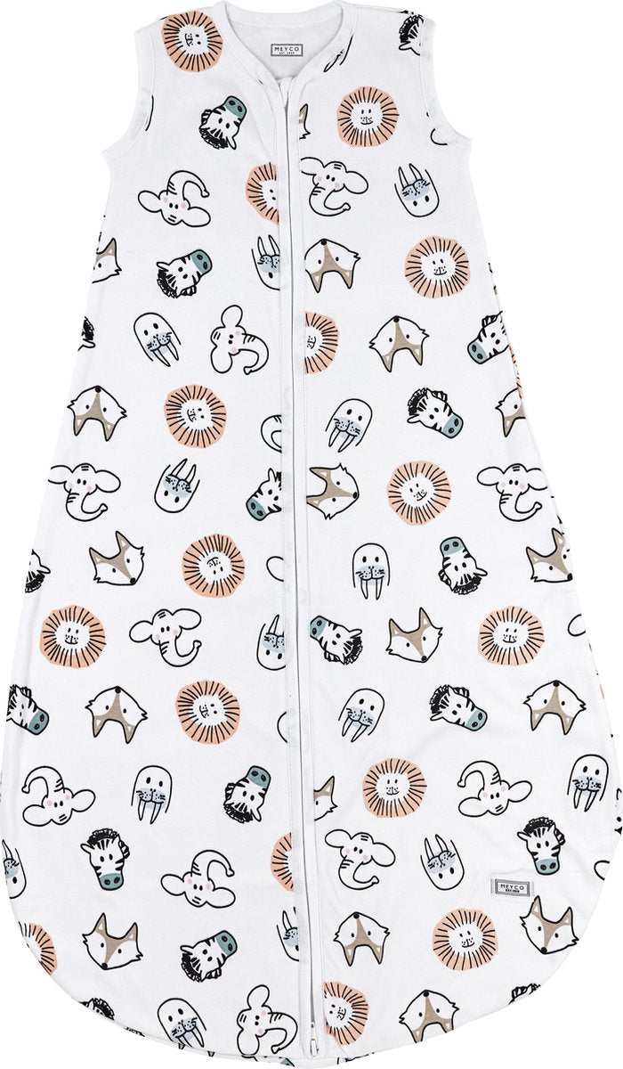Meyco baby animal gigoteuse d'été bébé ronde - multicolore - 86cm - 0,5 tog