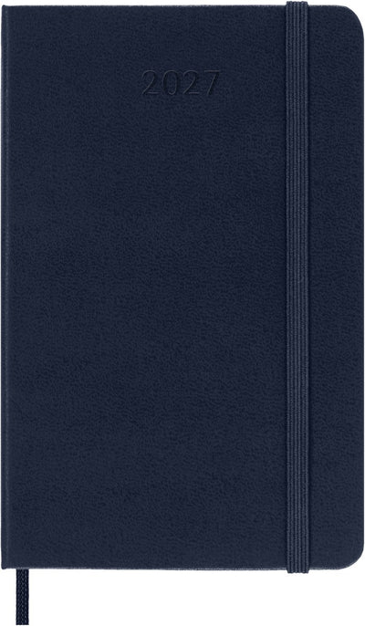 Agenda Moleskine 12 mois - 2027 - hebdomadaire - de poche - couverture rigide - bleu saphir