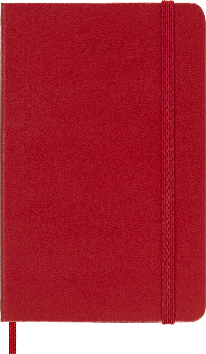 Agenda Moleskine 12 mois - 2027 - quotidien - de poche - couverture rigide - rouge