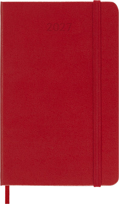 Agenda Moleskine 12 mois - 2027 - quotidien - de poche - couverture rigide - rouge