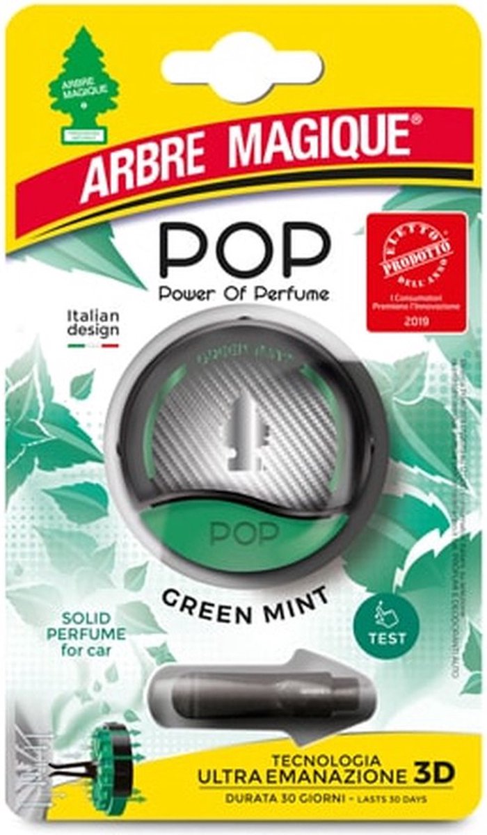 Désodorisant pour voiture à vie avec support de ventilation - pop - parfum menthe verte