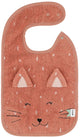 Bavoir Trixie - Mme. chat - tissu éponge doux - 100% coton biologique - avec boutons pression - rose