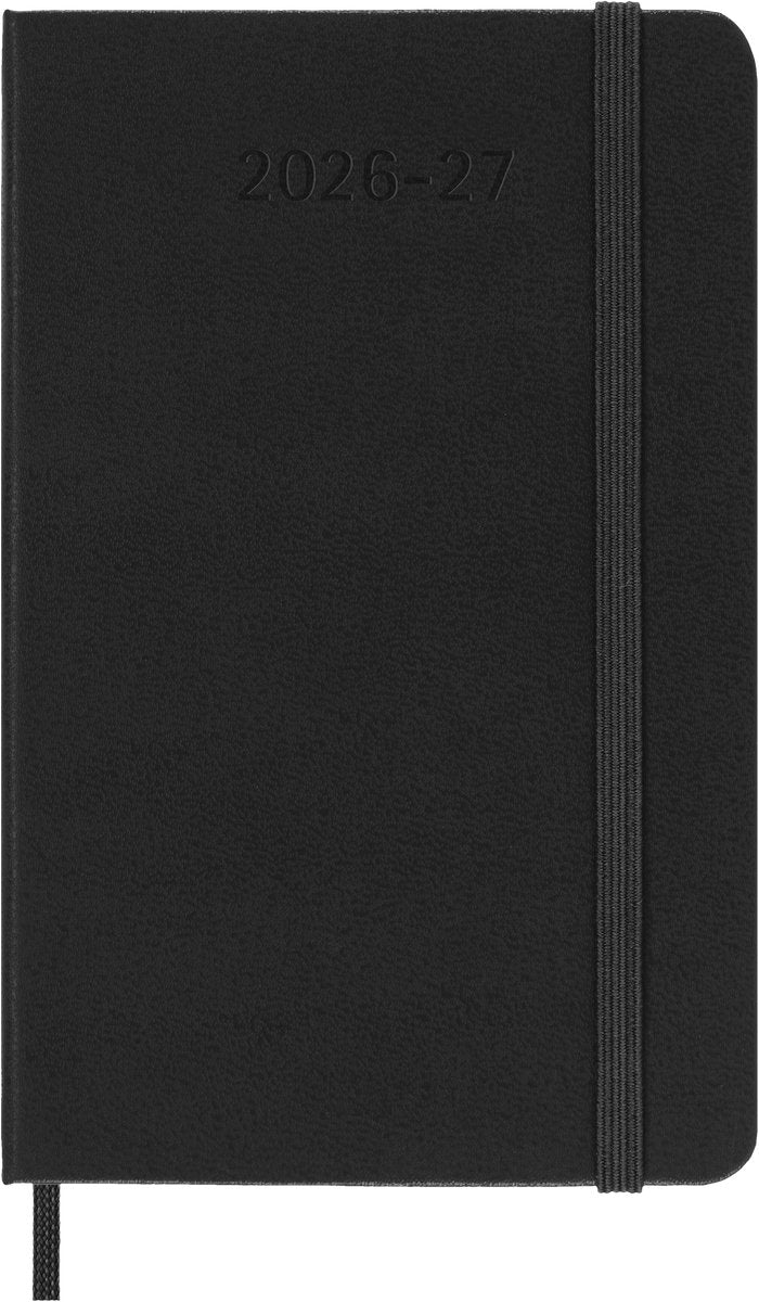 Agenda Moleskine 18 mois - 2026 27 - hebdomadaire horizontal - poche - couverture rigide - noir