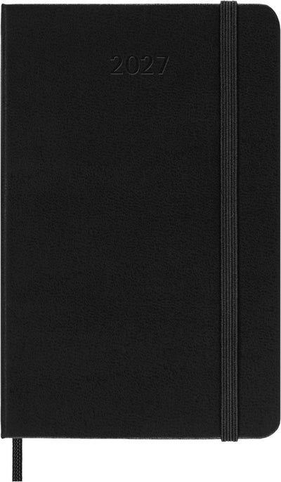 Agenda Moleskine 12 mois - 2027 - hebdomadaire - de poche - couverture rigide - noir