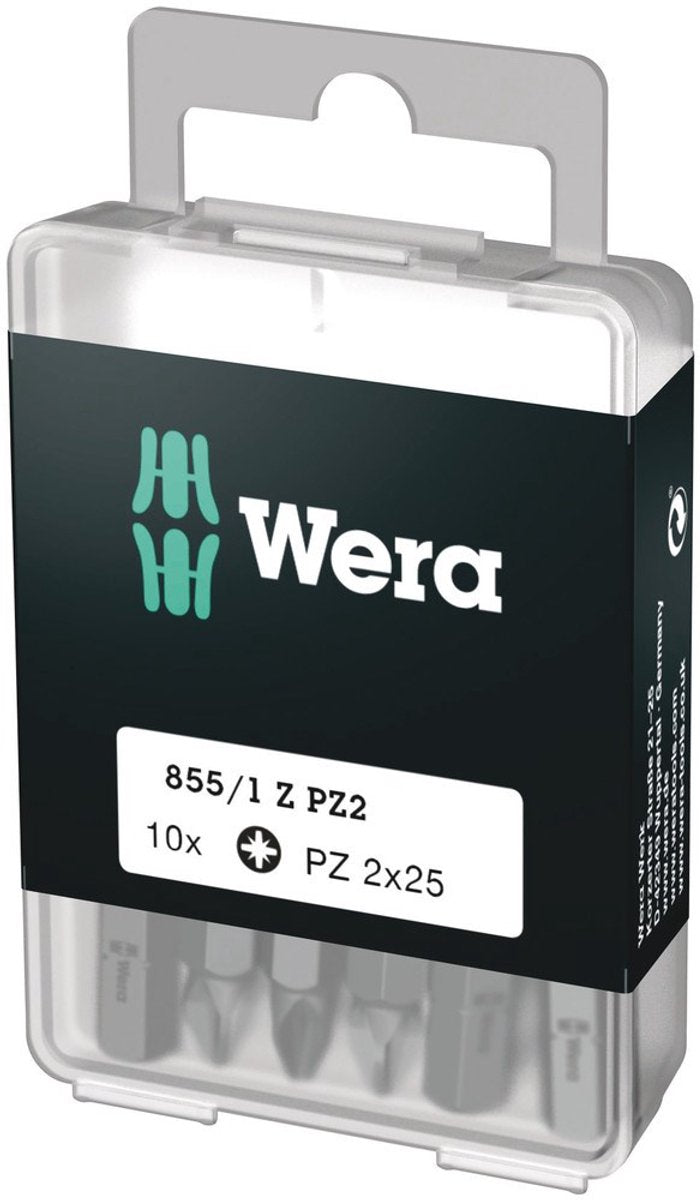 Wera 855 1 z bits pozidriv, pz 2 x 25 mm (boîte pro 10 bits) - 1 pièce(s) - 05072404001