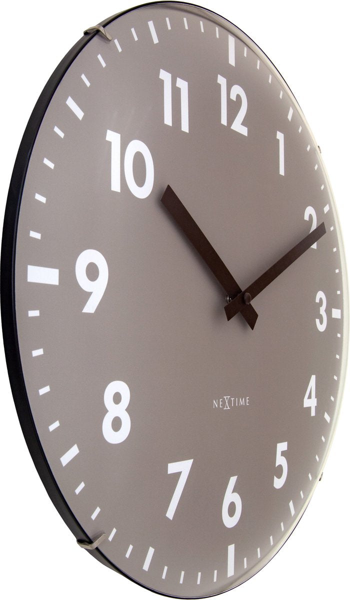 Nexttime duomo – horloge murale – 35 cm – dôme en verre – kaki – silencieux
