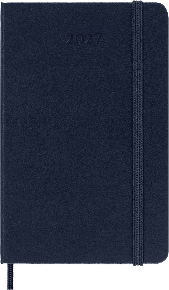Agenda Moleskine 12 mois - 2027 - quotidien - poche - couverture rigide - bleu saphir