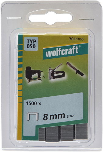 Agrafage à dos large Wolfcraft | tapez 050 | 8mm | 1500 pièces - 7011000