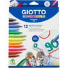 Marqueur textile Giotto, largeur de trait 4 mm, différentes couleurs, 12 pièces, 1 boîte