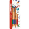 Stylo à bille Abi pointball 60304 stlo 0,5mm bleu, noir, rouge, vert 4 pièces