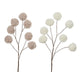 Decoris branche artificielle avec boules d'imitation fourrure h.69cm 2 assortis