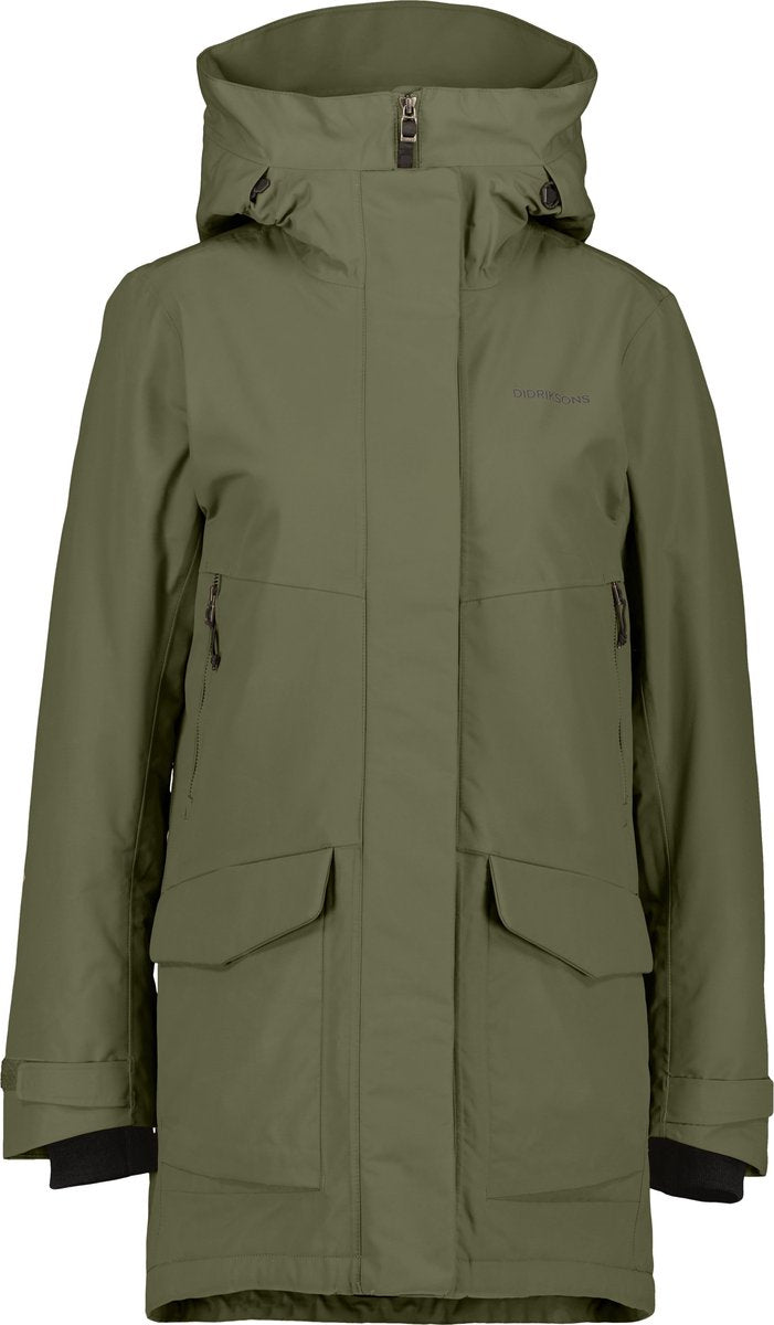 Didriksons frida wns parka 7 veste outdoor femme - vert foncé