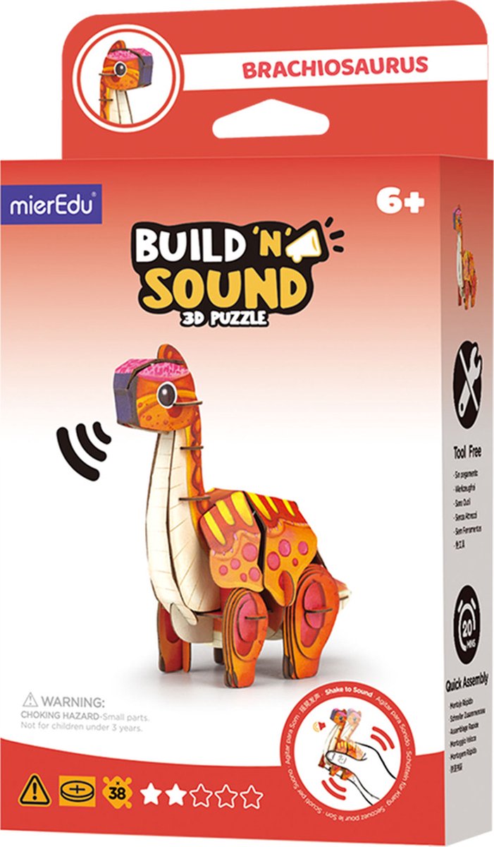 Puzzle 3D Mieredu - brachiosaure - avec son - 11,43x5,8x11,83cm - 6 ans
