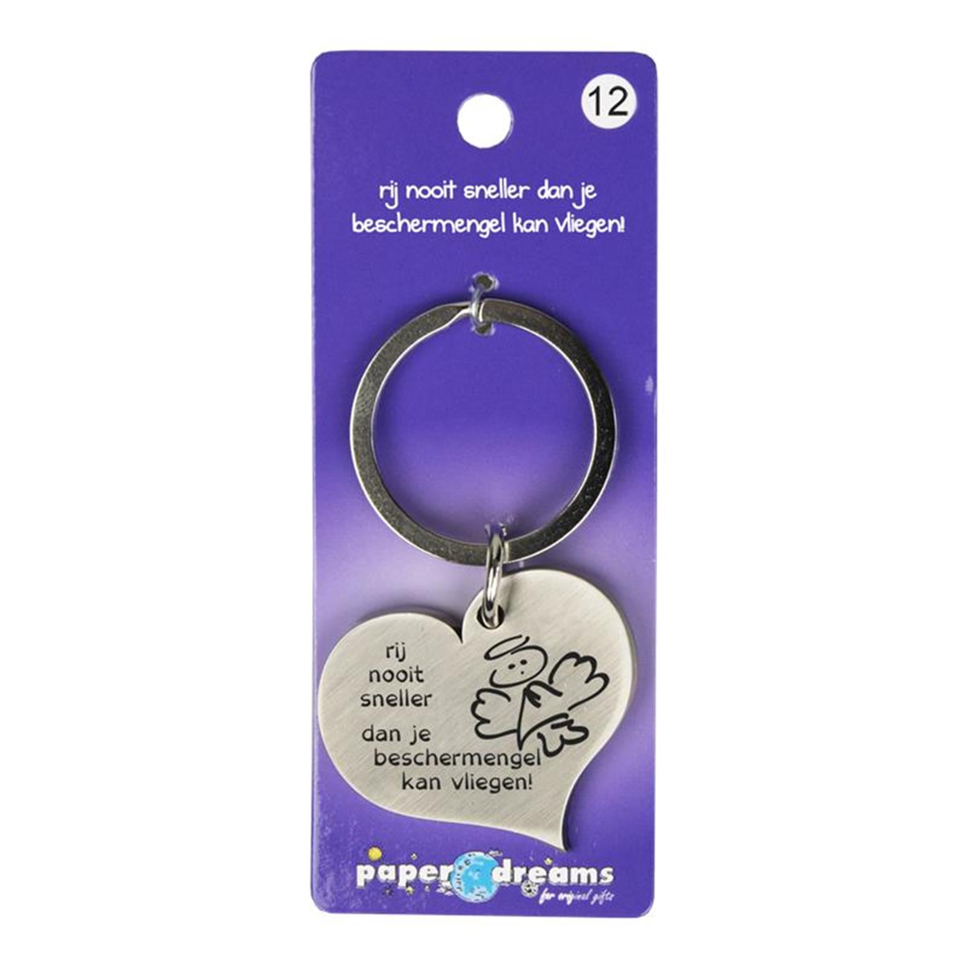 Paperdreams porte-clés coeur ange gardien