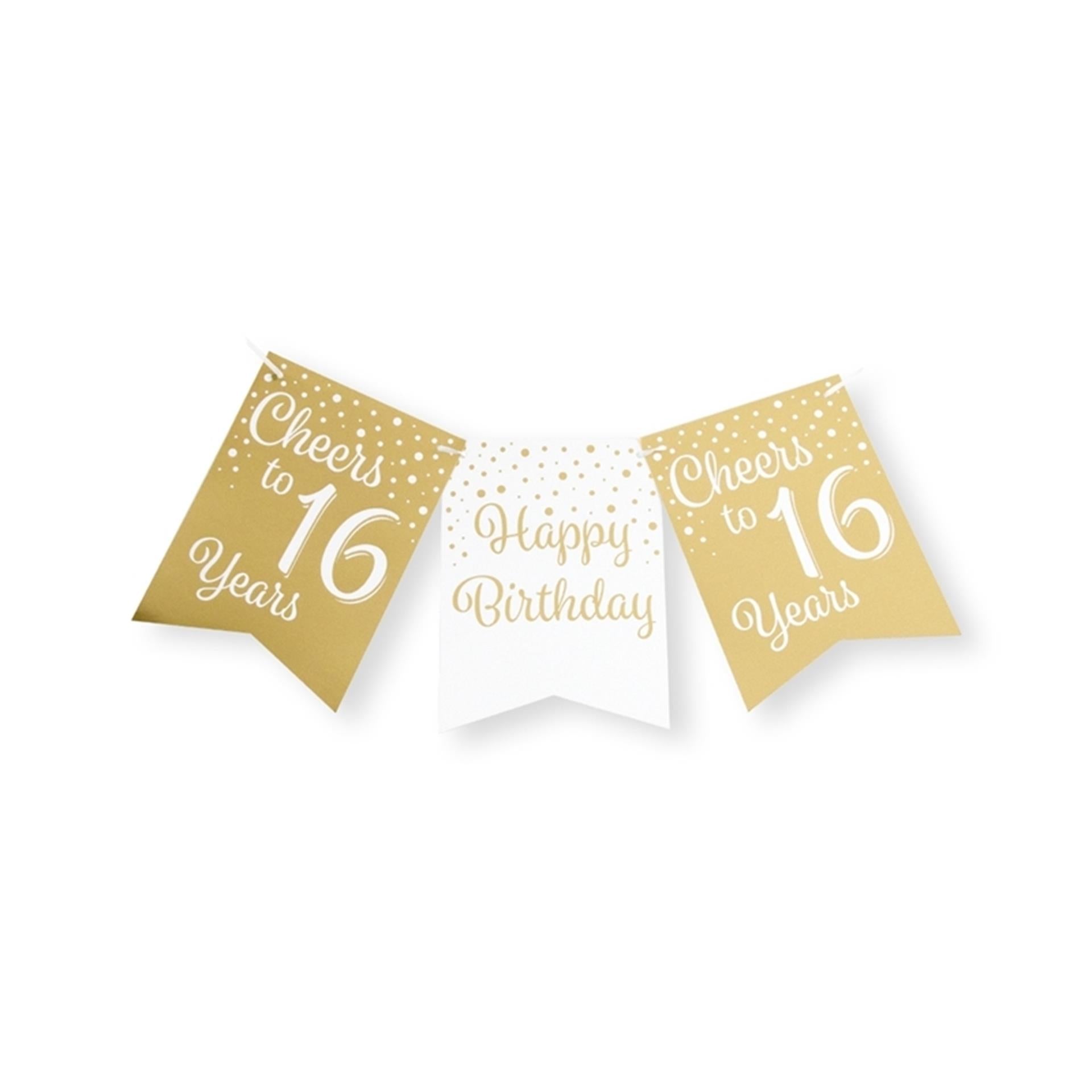 Paperdreams guirlande de drapeaux or blanc - 16