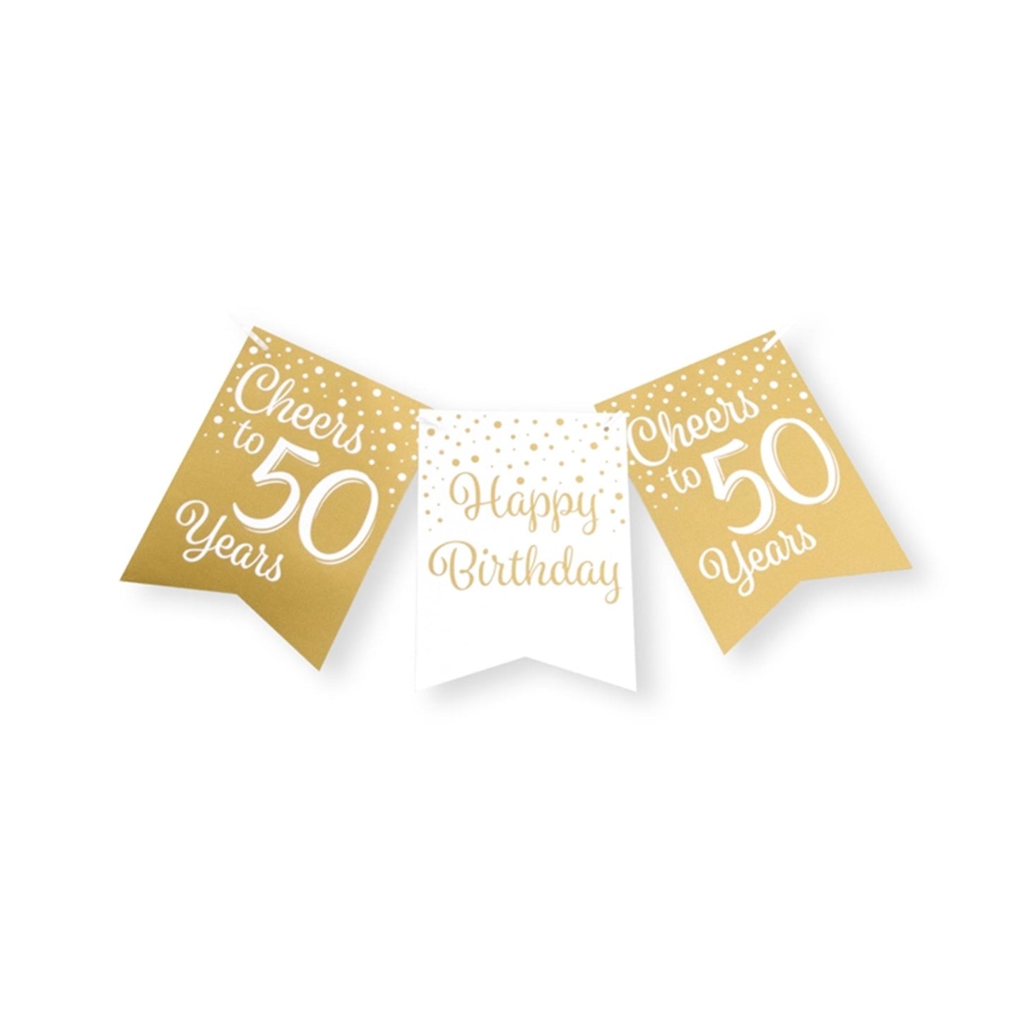 Guirlande de drapeaux Paperdreams or blanc - 50