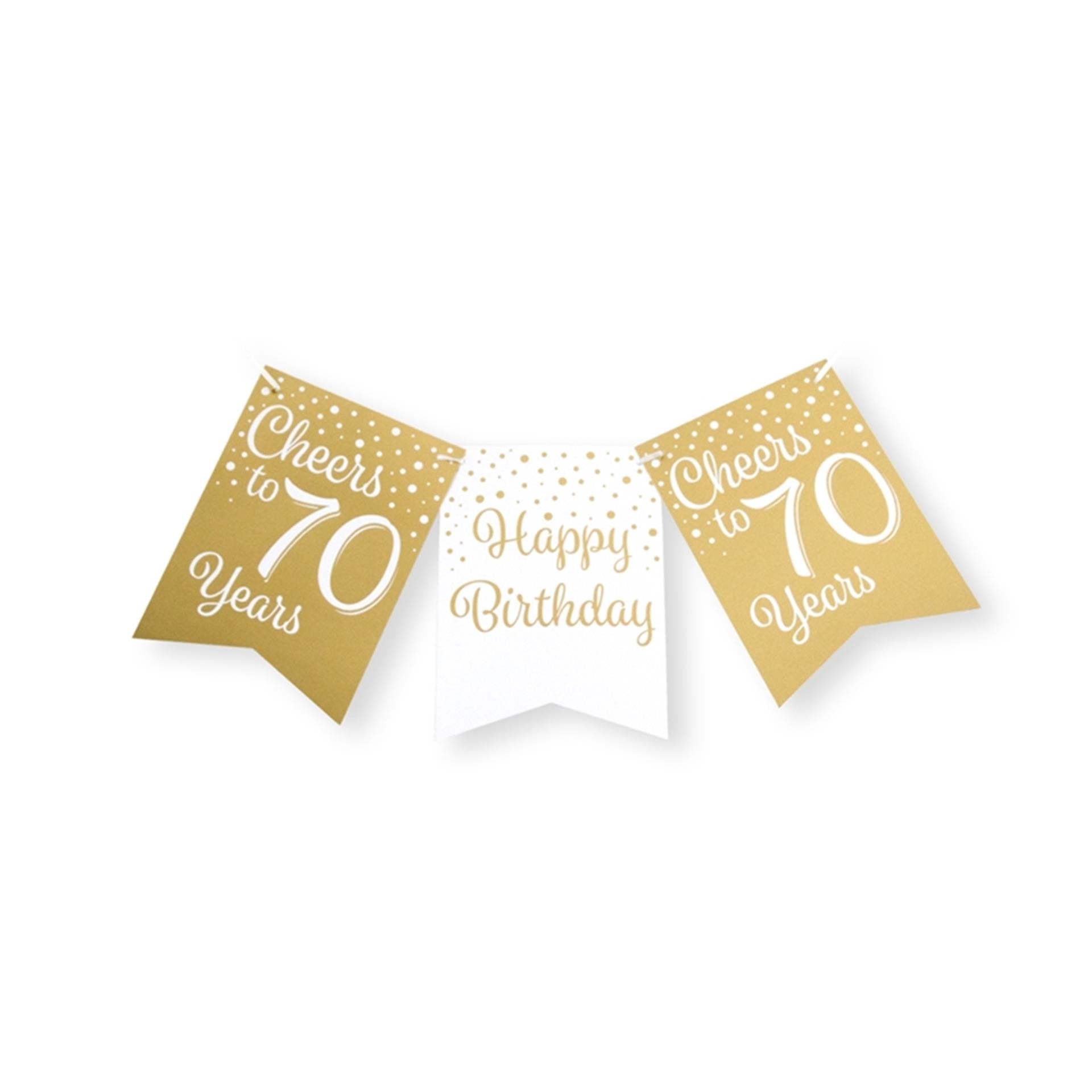 Guirlande de drapeaux Paperdreams or blanc - 70