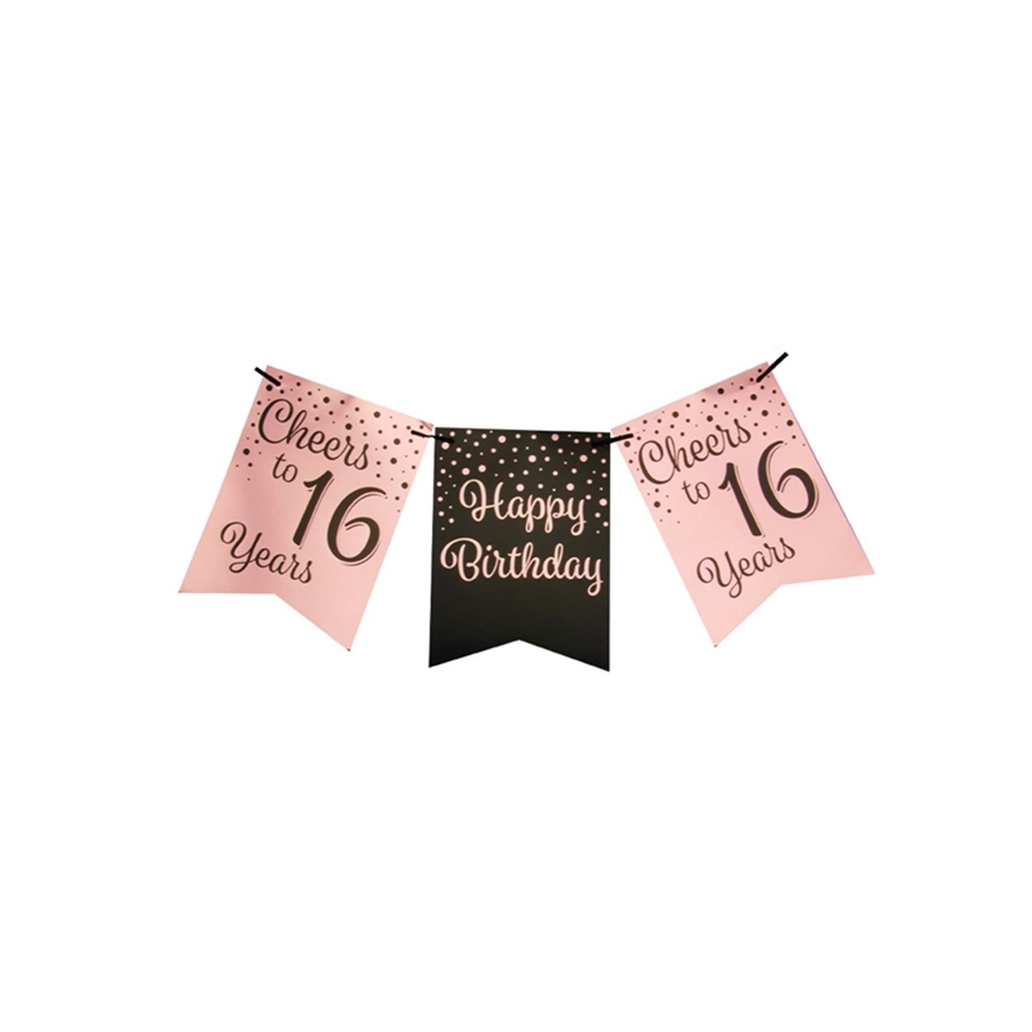 Paperdreams guirlande de drapeaux rose noir - 16