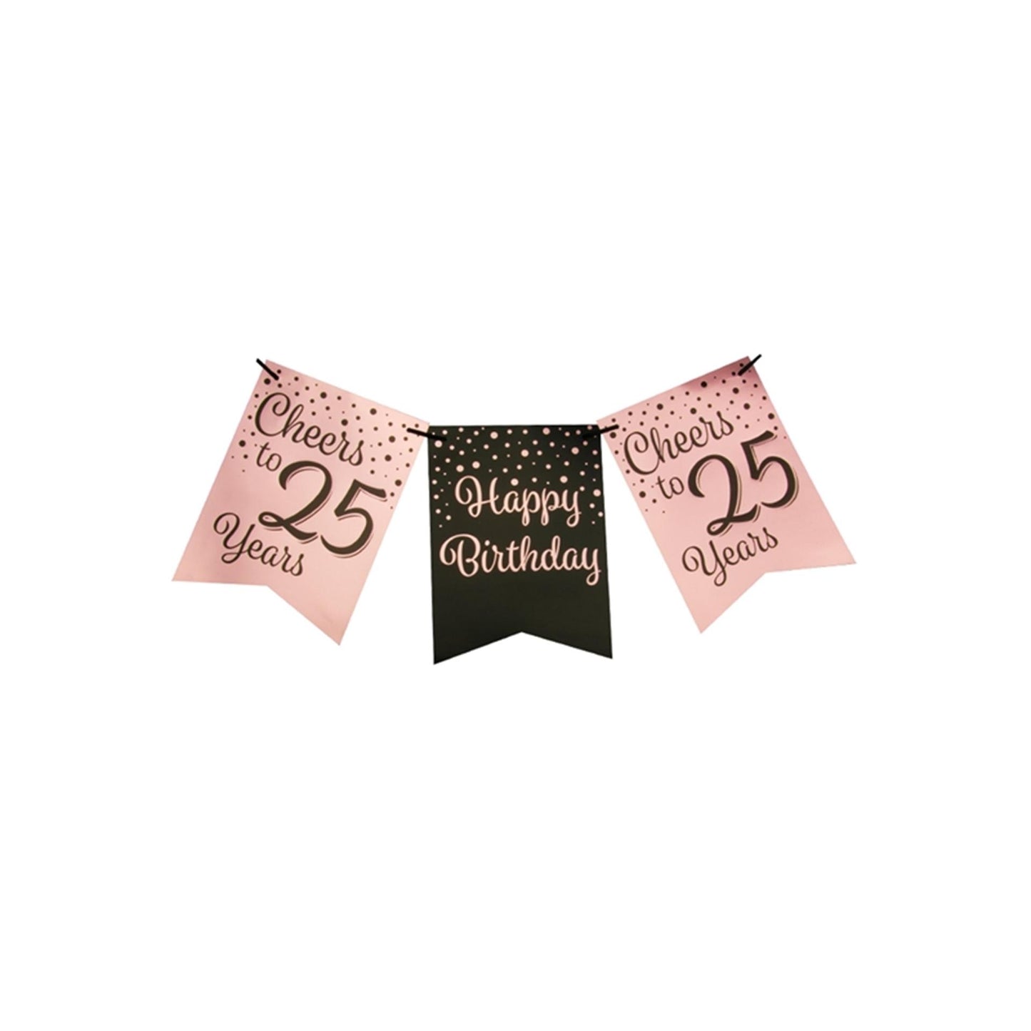 Guirlande de drapeaux Paperdreams rose noir - 25
