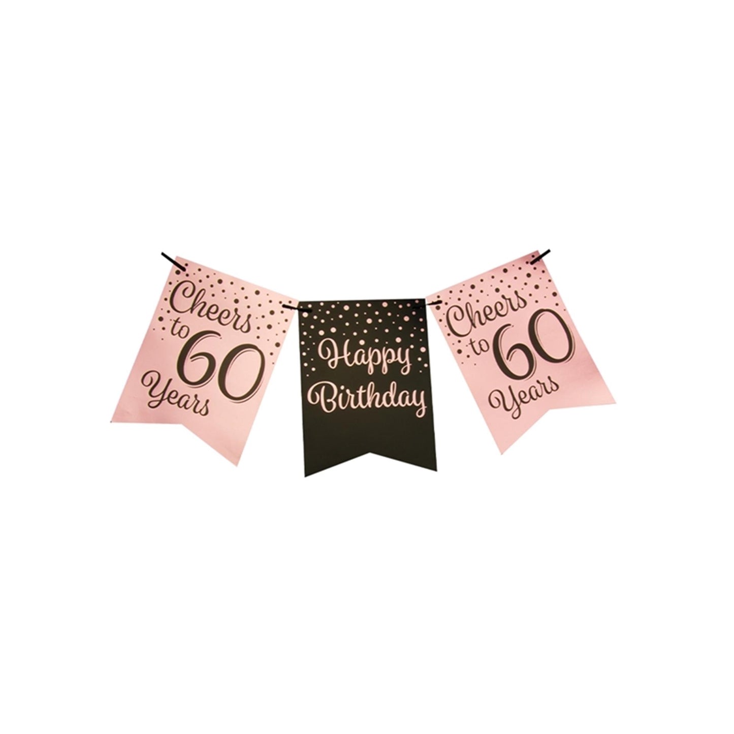 Guirlande de drapeaux Paperdreams rose noir - 60