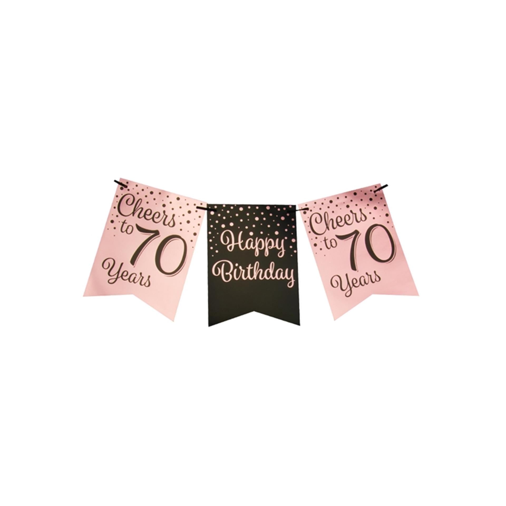 Guirlande de drapeaux Paperdreams rose noir - 70