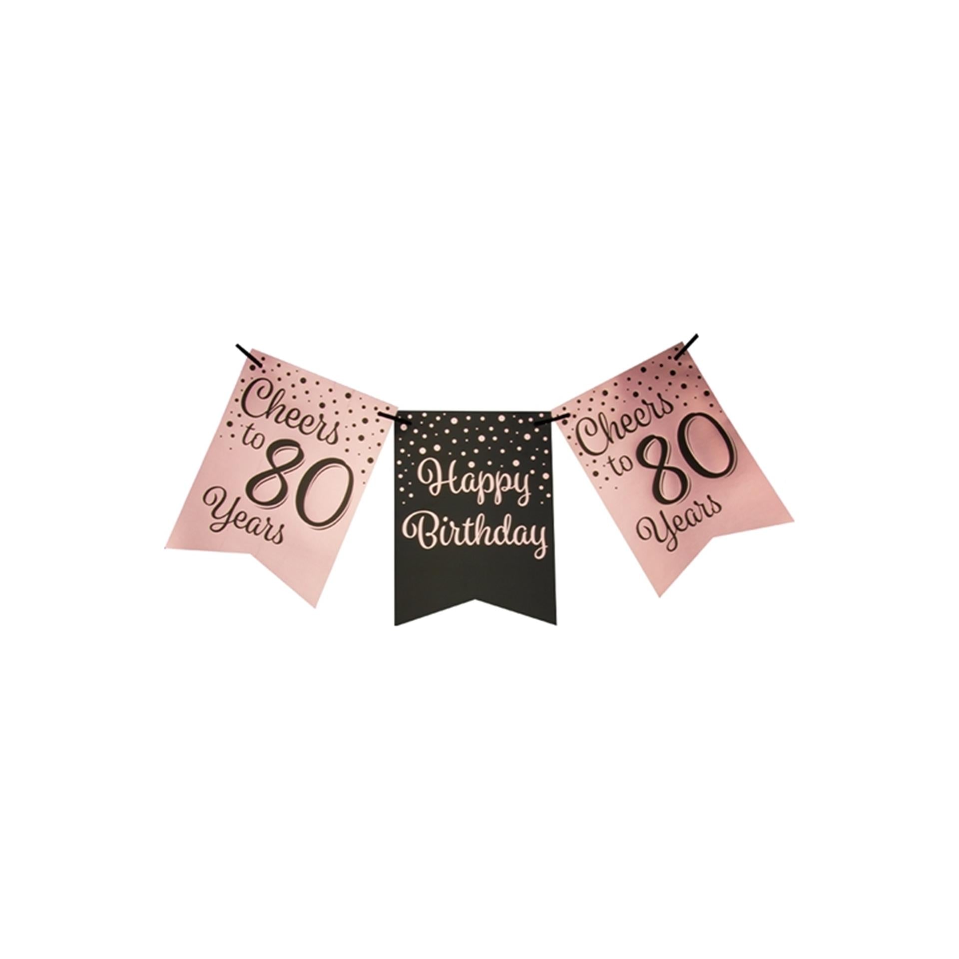 Guirlande de drapeaux Paperdreams rose noir - 80