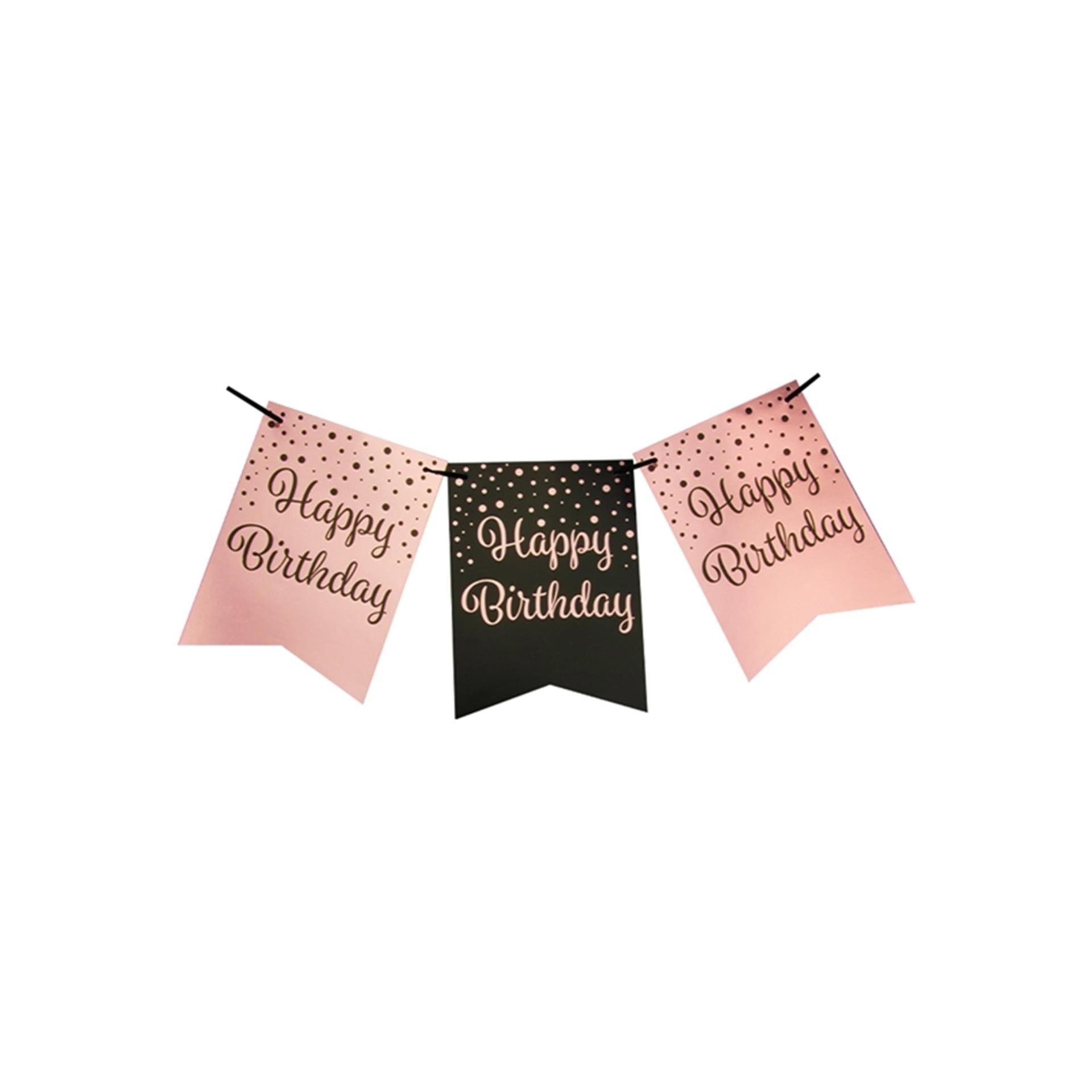 Guirlande de drapeaux Paperdreams rose noir - anniversaire