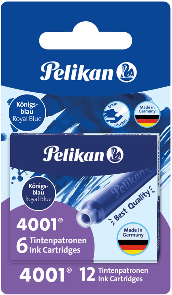 Pelikan cartouche d'ombrage 4001 tp 5 bleu royal 5 pièces