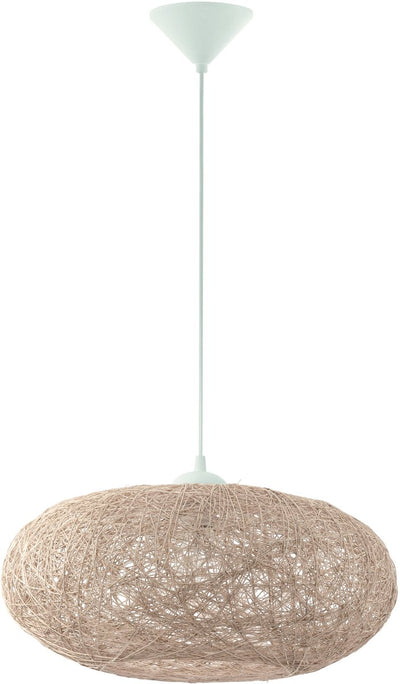 Lampe à suspension Eglo campilo - e27 - 1 lumière - ø45 cm - blanc, coloris beige sable