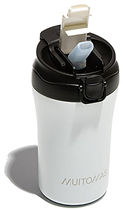 Bouteille thermos Muitomas - doublure double isolation - 350 ml - bouchon verrouillable - boissons chaudes 12 heures ou boissons froides 24 heures - blanc