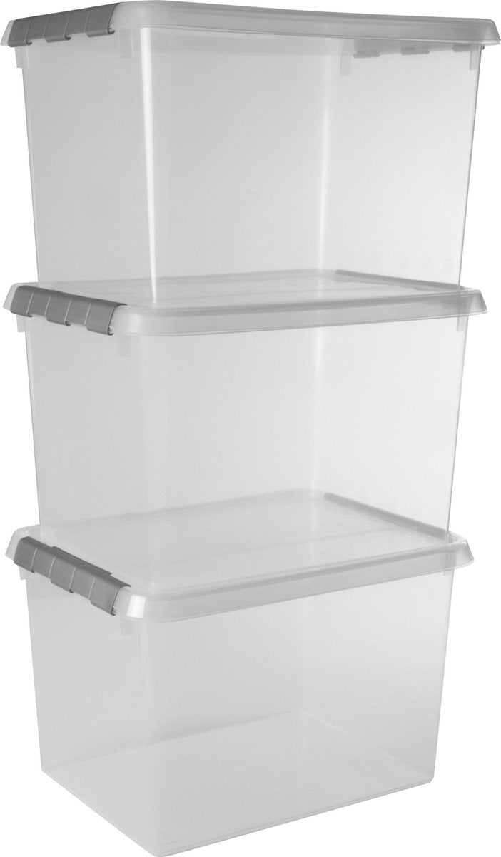Boîte de rangement Sunware Comfort Line 22l - lot de 3 - 40x30x26 cm - transparent