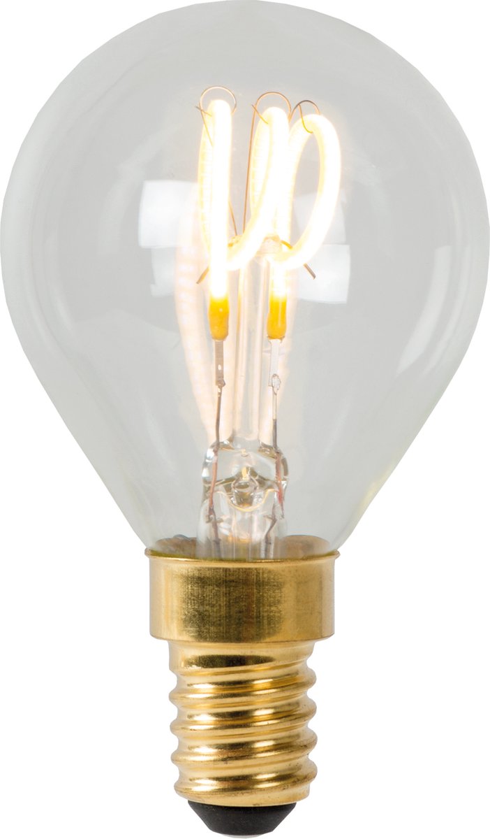Lucide p45 - lampe à filament - ø 4,5 cm - LED dimmable - E14 - 1x3W 2700K - transparent