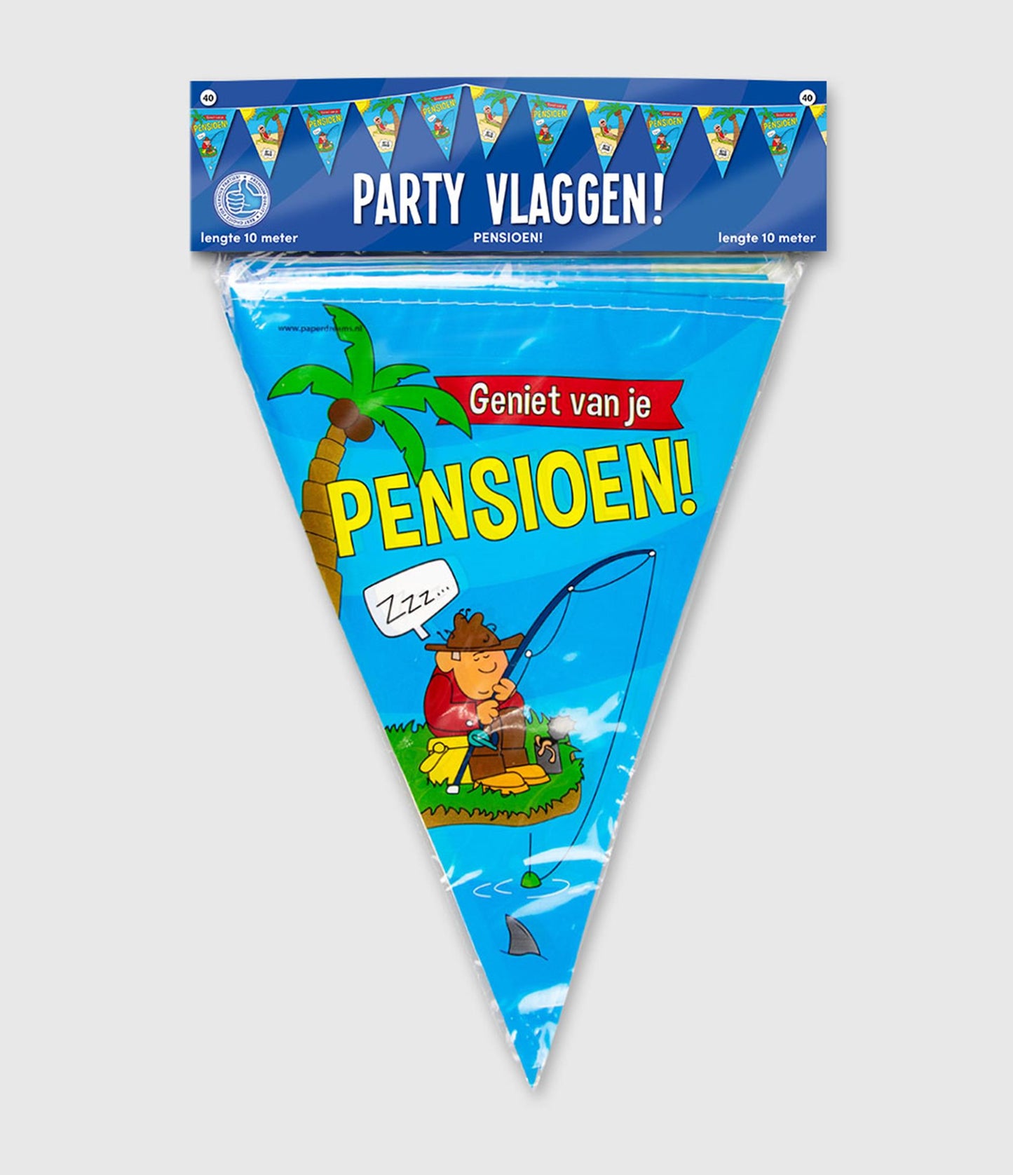 Caricature de retraite avec drapeau de fête Paperdreams
