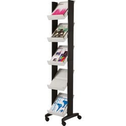 Porte-brochures mobile paperflow coin a4 5 étagères argent
