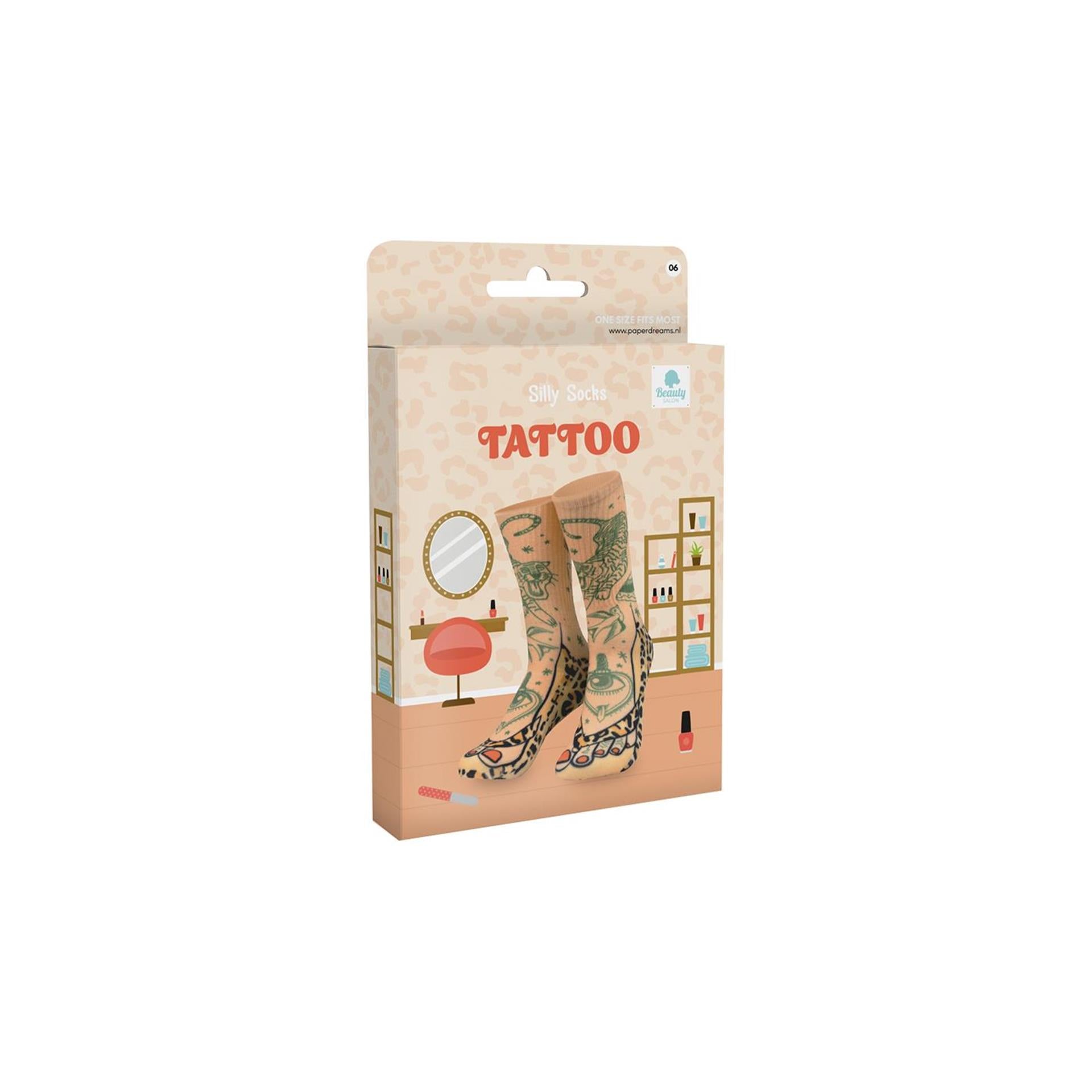 Chaussettes idiotes Paperdreams - tatouage