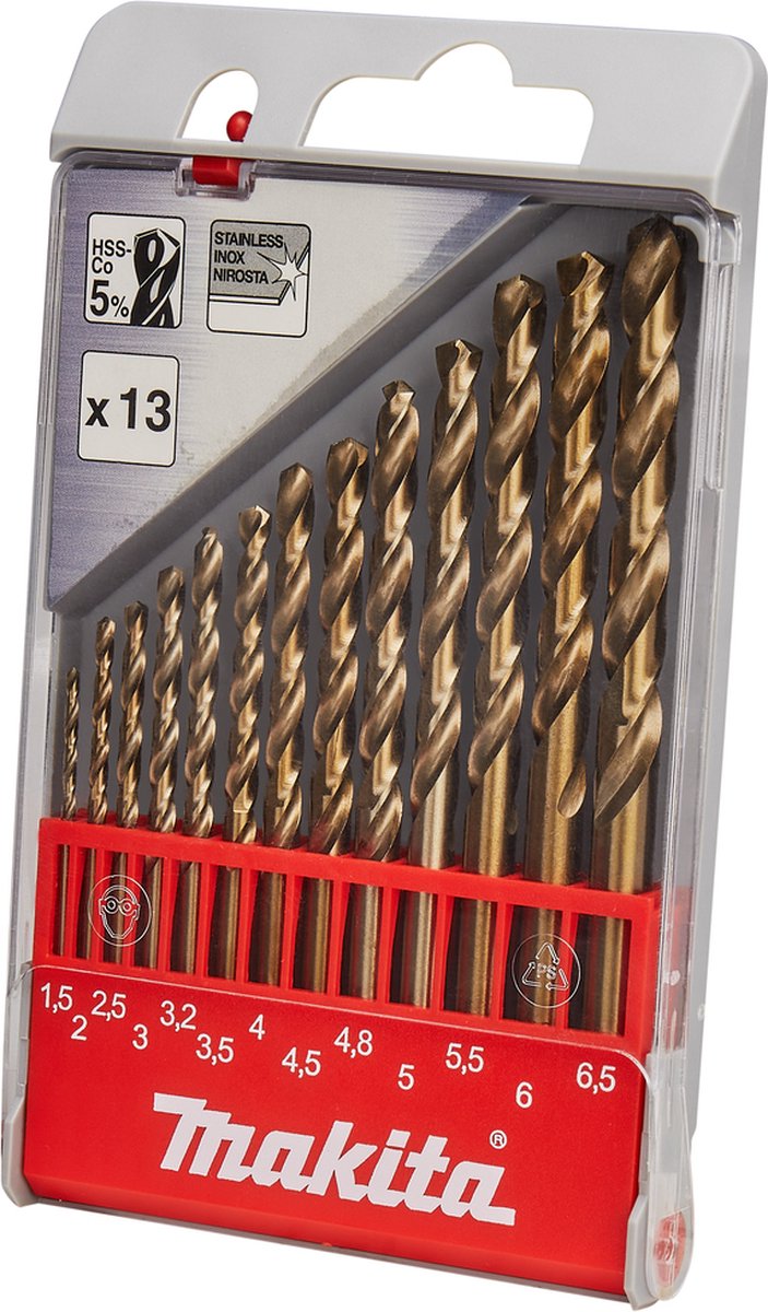 Makita jeu de forets à métaux hss-co 13 pièces - d-57180